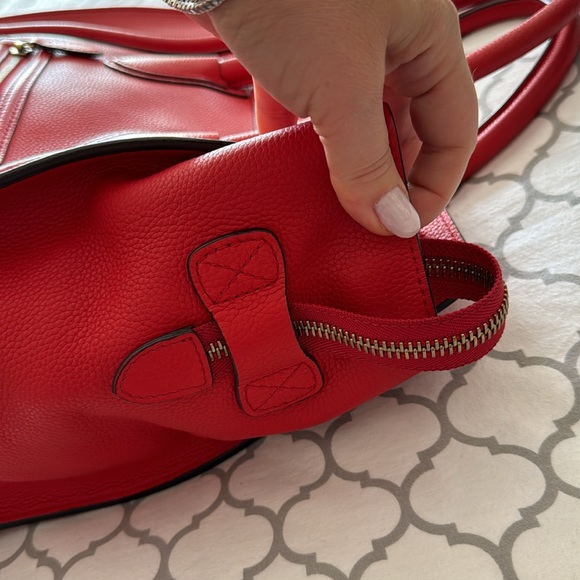 RED CELINE MICRO LUGGAGE HANDBAG IN DRUMMED CALFSKIN. - Picture 13 of 17